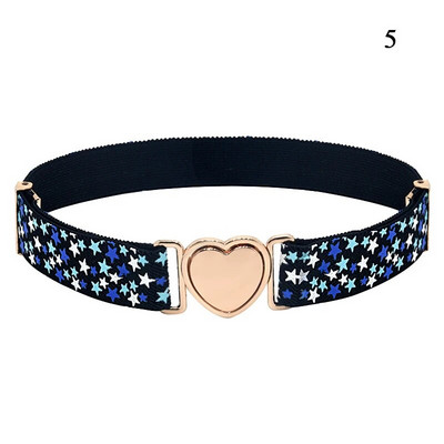 Lainepunktiga triibuline vöörihm Tähemustriga veniv vöörihm Laste elastne vöö Reguleeritav tüdrukute südamekujuline pannal lastevöö