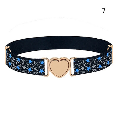 Lainepunktiga triibuline vöörihm Tähemustriga veniv vöörihm Laste elastne vöö Reguleeritav tüdrukute südamekujuline pannal lastevöö