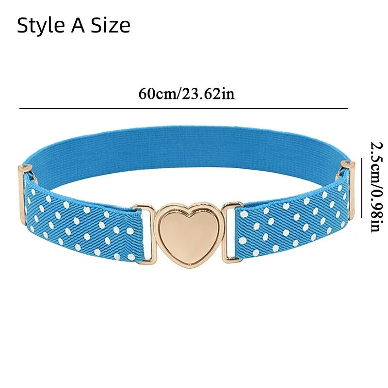 Lainepunktiga triibuline vöörihm Tähemustriga veniv vöörihm Laste elastne vöö Reguleeritav tüdrukute südamekujuline pannal lastevöö