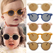 Ochelari de soare rotunzi, rotunzi, rotunzi, vintage, pentru copii, ochelari de soare pentru bebeluși, acrilici, UV400, ochelari de modă pentru copii