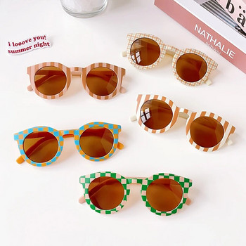 Нови детски ретро матирани кръгли външни слънцезащитни слънчеви очила Бебешки момичета Акрилни UV400 слънчеви очила Детски модни очила