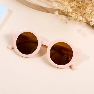 Culorile pentru copii Ochelari de soare rotunzi cu desene animate Băieți Fete Ochelari de soare vintage Protecție UV Ochelari clasici pentru copii UV400