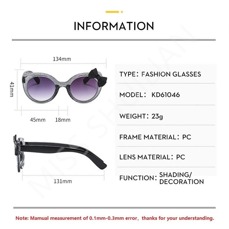 2024 Lovely Cat Eye Bērnu saulesbrilles Personality Bowknot Saulesbrilles Bērniem Cute Baby Brilles Trend Girls Boy Brilles