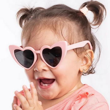 Момичета, момчета, обичат нови детски слънчеви очила във формата на сърце, детски слънчеви очила, очила, бебешки гъвкави предпазни рамки, очила за открито Uv400