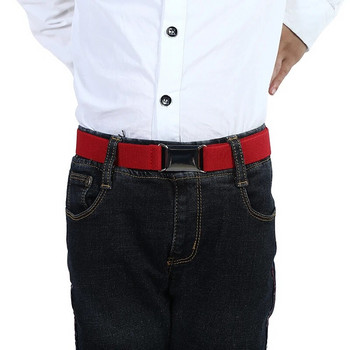 Awaytr Моден платнен колан за момчета Детски колан с катарама от сплав за мъже Регулируеми еластични детски колани 11 цвята 77*2,5 см