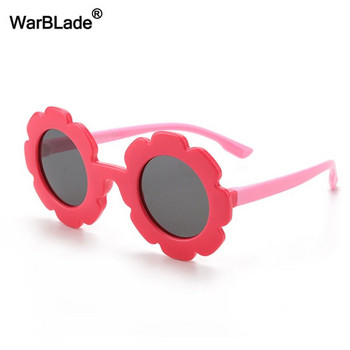 WarBlade Нови детски слънчеви очила Гъвкави поляризирани детски слънчеви очила Кръгли очила с цветя Момичета Момчета Бебешки сенници Очила UV400