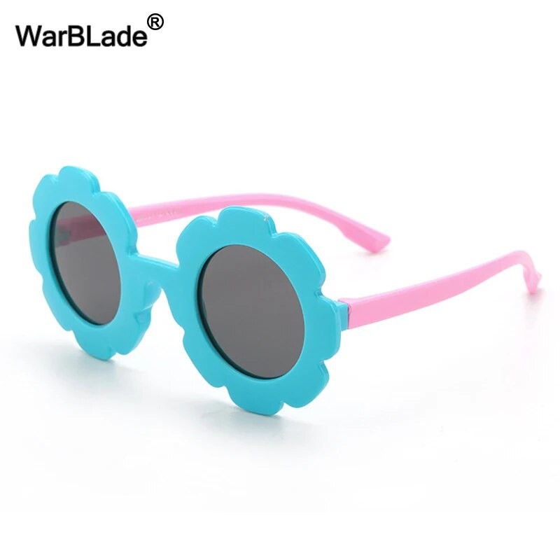 WarBlade New Kids Päikeseprillid Paindlikud polariseeritud Laste Päikeseprillid Ümarad lillelised prillid Tüdrukud Poisid Baby Shades Prillid UV400