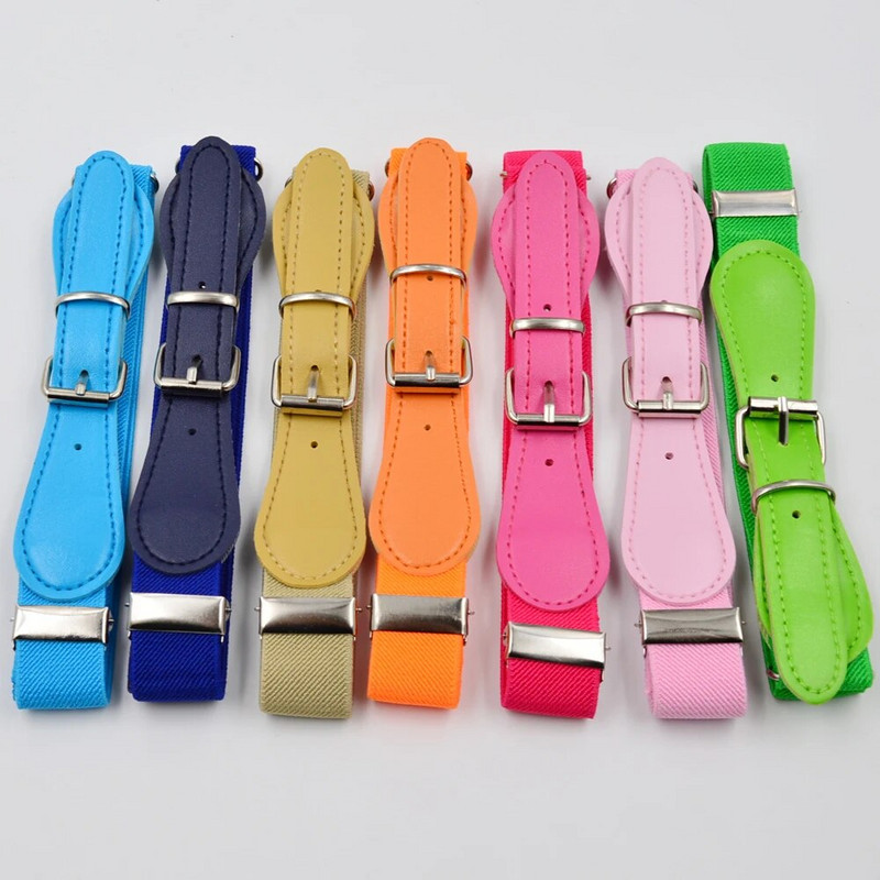 Candy Color 1 Inch Wide Kids Παιδική ελαστική ζώνη μέσης για αγόρια κορίτσια