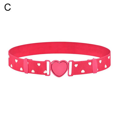 Bērnu elastīgas jostas meiteņu elastīgas jostasvietas jostas regulējama rozā sirds sprādzes josta Vienota josta pusaudžu bērnu meiteņu kleitas
