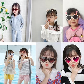 2023 Нови детски анимационни сърца, слънчогледови плодове, заешки уши, слънчеви очила, момичета, момчета, деца, външни кръгли поляризирани UV400 слънчеви очила