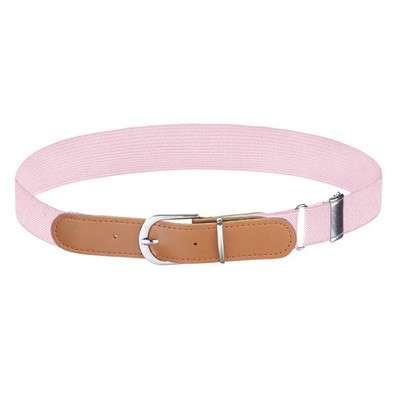 AWAYTR Novi platneni elastični remen za djecu, rastezljivi remen s kopčom od legure igle za dječake, djevojčice, PU spojene trake za pojas, podesivi remen