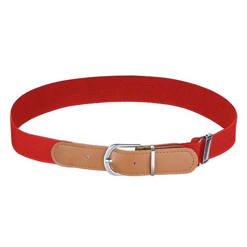 AWAYTR Novi platneni elastični remen za djecu, rastezljivi remen s kopčom od legure igle za dječake, djevojčice, PU spojene trake za pojas, podesivi remen