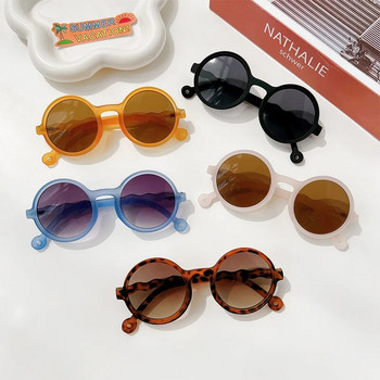 Деца, момче, момиче, сладък леопард, двоен цвят, карикатура, кръгли слънчеви очила във формата на мечка, детски ретро слънчеви очила UV400 защита, класически