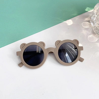 Bērni Zēns Meitene Jauki Leopards Divu krāsu karikatūra Lāča formas Apaļas Saulesbrilles Bērni Vintage Saulesbrilles UV400 Aizsardzība Classic