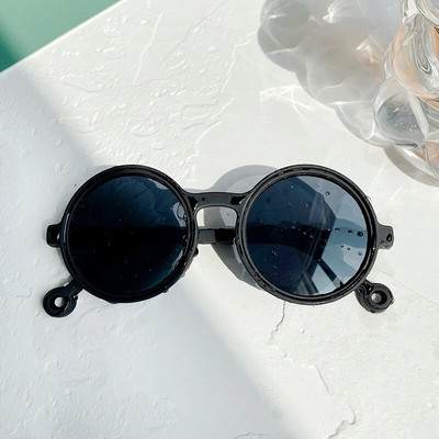 Bērni Zēns Meitene Jauki Leopards Divu krāsu karikatūra Lāča formas Apaļas Saulesbrilles Bērni Vintage Saulesbrilles UV400 Aizsardzība Classic