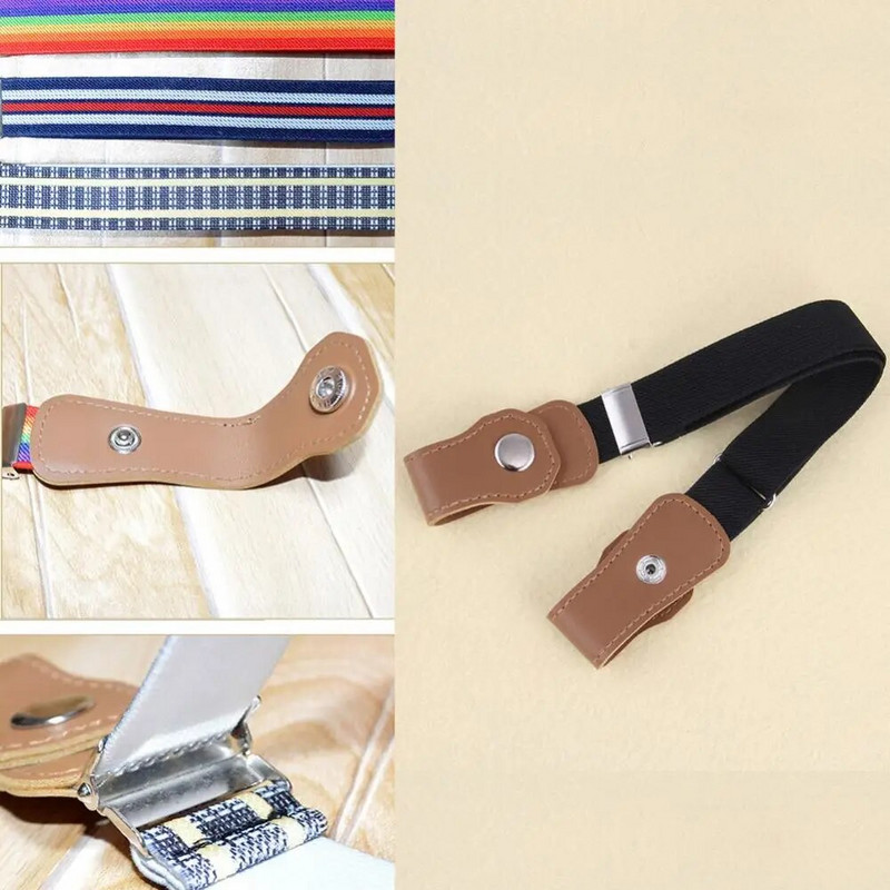 Jauna bērnu josta bērniem bez sprādzēm jostasvietas josta Džinsi dekoratīvi bez sprādzes jostasvietas sievietēm vīriešiem elastīga neredzama josta