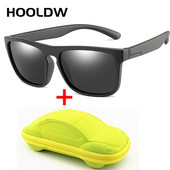 HOOLDW Square Kids Saulesbrilles Silikona Elastīga Drošības Bērnu Polarizētas Saulesbrilles Meiteņu Puišu Brilles UV400 Bērnu Shades Brilles