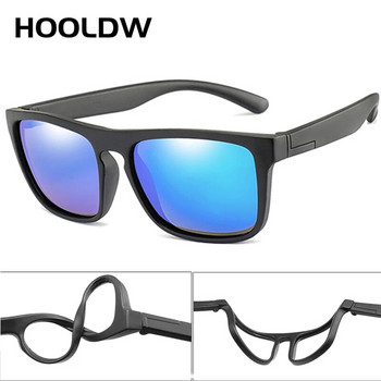 HOOLDW Square παιδικά γυαλιά ηλίου σιλικόνης ευέλικτη ασφάλεια Παιδικά πολωτικά γυαλιά ηλίου για κορίτσι αγόρι γυαλιά UV400 Baby Shades Γυαλιά