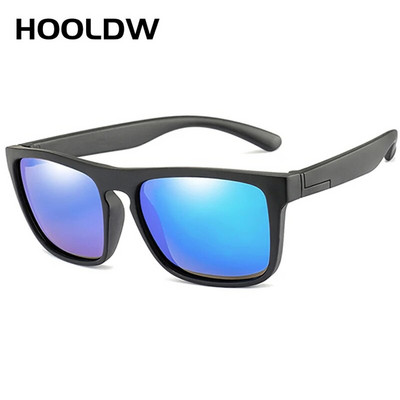 HOOLDW Square Kids Saulesbrilles Silikona Elastīga Drošības Bērnu Polarizētas Saulesbrilles Meiteņu Puišu Brilles UV400 Bērnu Shades Brilles