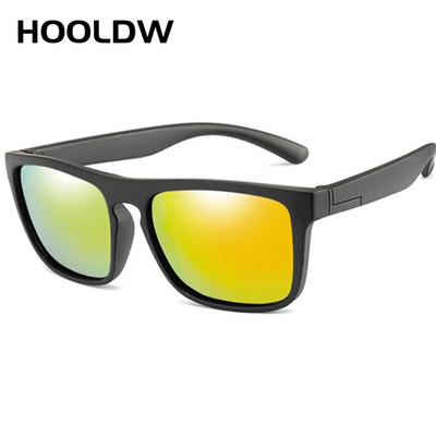 HOOLDW Square Kids Saulesbrilles Silikona Elastīga Drošības Bērnu Polarizētas Saulesbrilles Meiteņu Puišu Brilles UV400 Bērnu Shades Brilles