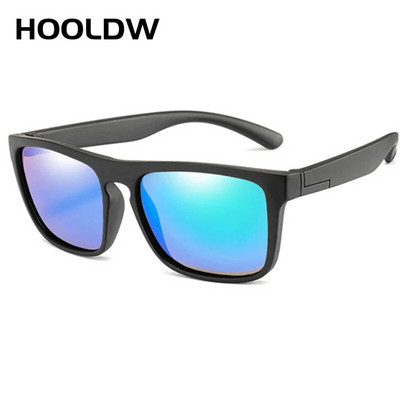HOOLDW Square Kids Saulesbrilles Silikona Elastīga Drošības Bērnu Polarizētas Saulesbrilles Meiteņu Puišu Brilles UV400 Bērnu Shades Brilles