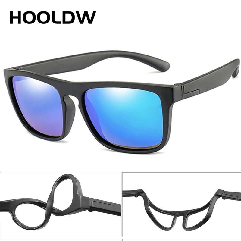 HOOLDW Square Kids Saulesbrilles Silikona Elastīga Drošības Bērnu Polarizētas Saulesbrilles Meiteņu Puišu Brilles UV400 Bērnu Shades Brilles