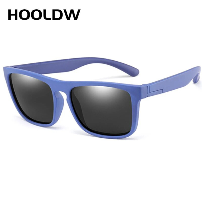 HOOLDW Square Kids Saulesbrilles Silikona Elastīga Drošības Bērnu Polarizētas Saulesbrilles Meiteņu Puišu Brilles UV400 Bērnu Shades Brilles