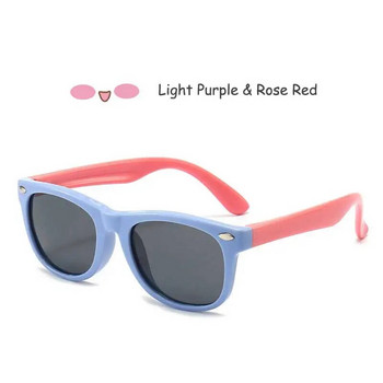 Слънчеви очила Детски поляризирани детски класически маркови дизайнерски очила с нитове TAC TR90 Гъвкави сенници за предпазна рамка за момче момиче