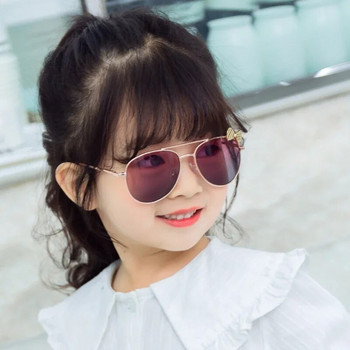 Класически момичета Bow Pilot слънчеви очила с метална рамка Детски очила Детски външни очила Парти очила Сладък стил Слънчеви очила