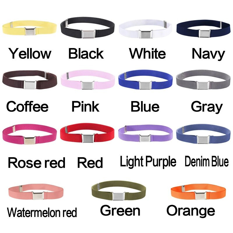 Regulējamas elastīgas audekla siksnas Svītrainas Bērni Bērni Zēni Meitenes Breeze Siksna Vienkrāsaina sakausējuma jostas sprādze džinsu biksēm