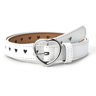 1 ΤΕΜ. PU δερμάτινη Παιδική Ζώνη από συνθετικό δέρμα Παιδική Χαριτωμένη ροδακινί ζώνες με πόρπη καρδιών Κορίτσια ζώνη μέσης