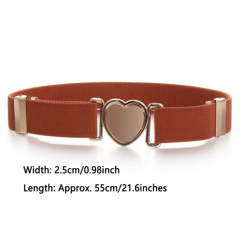 Μόδα ρυθμιζόμενη Παιδική ελαστική ζώνη μέσης για τζιν Ζώνη εφηβικής πόρπης καρδιά για φορέματα Μαύρη λευκή ζώνη άγρια ζώνη