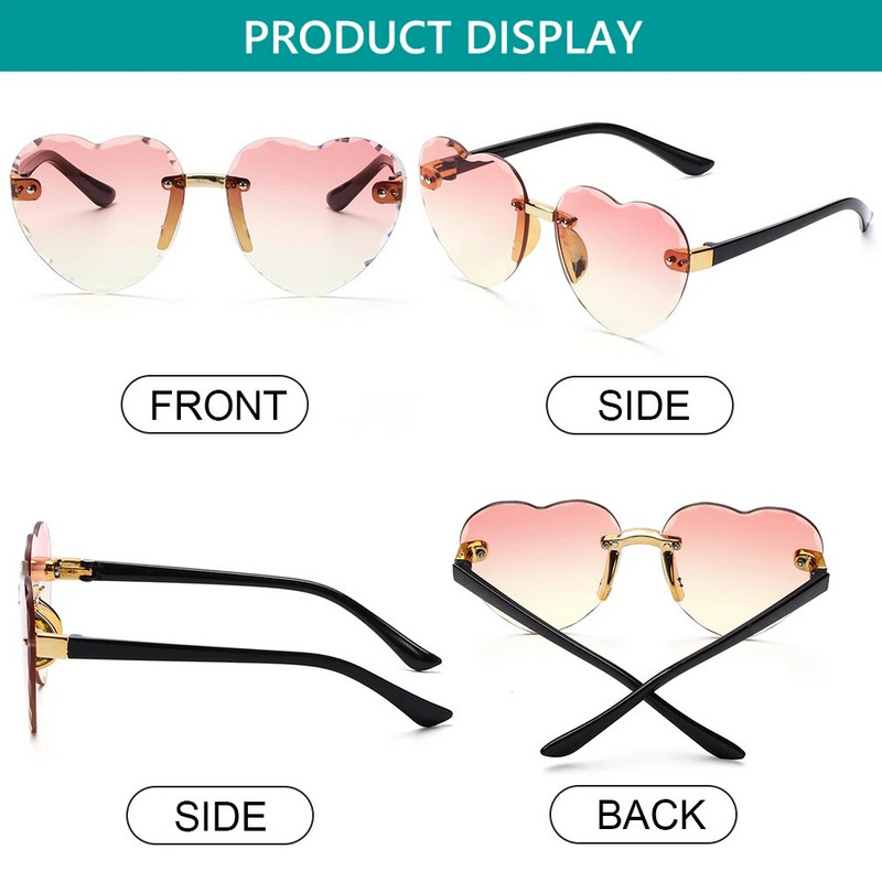 Ocean Lenses Brilles ballītei/fotografēšanai bērniem saulesbrilles Sirds formas saulesbrilles UV 400 aizsardzība bērniem saulesbrilles