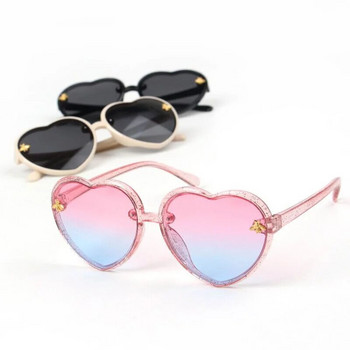 Модна марка сърце детски слънчеви очила деца ретро сладък розов анимационен слънчеви очила рамка момичета момчета бебешки слънчеви очила UV400 очила