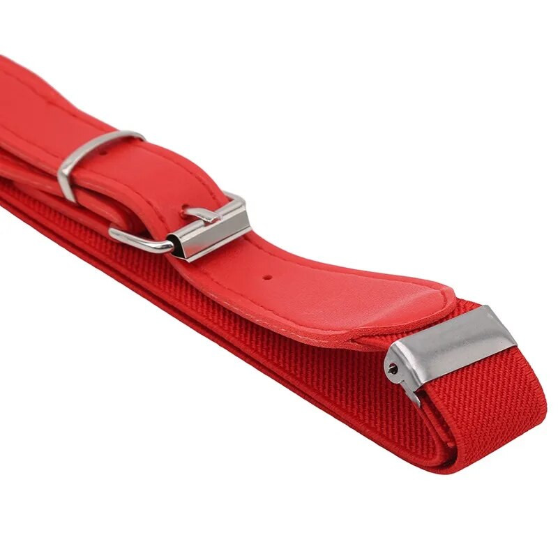 Dječji remen u boji slatkiša Djevojčice/dječaci Elastični remen oko struka Metalna kopča Dječja kožna visokokvalitetna bijela/crvena traka Remeni Moda