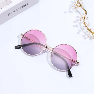 Kids Cute Candy Color Saulesbrilles Zēni Meitenes Retro apaļš ietvars Saulesbrilles UV 400 Savvaļas britu stila bērnu briļļu aksesuāri