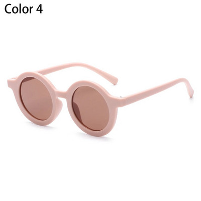 Kids Cute Candy Color Saulesbrilles Zēni Meitenes Retro apaļš ietvars Saulesbrilles UV 400 Savvaļas britu stila bērnu briļļu aksesuāri
