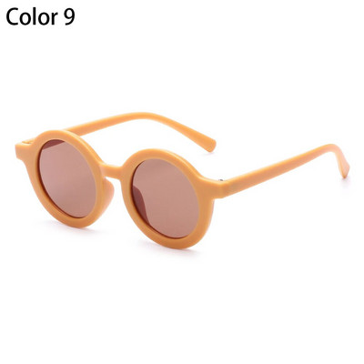 Kids Cute Candy Color Saulesbrilles Zēni Meitenes Retro apaļš ietvars Saulesbrilles UV 400 Savvaļas britu stila bērnu briļļu aksesuāri