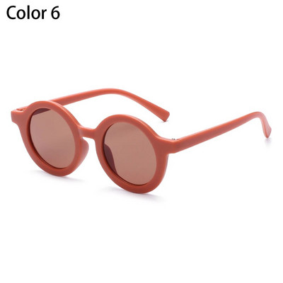 Kids Cute Candy Color Saulesbrilles Zēni Meitenes Retro apaļš ietvars Saulesbrilles UV 400 Savvaļas britu stila bērnu briļļu aksesuāri
