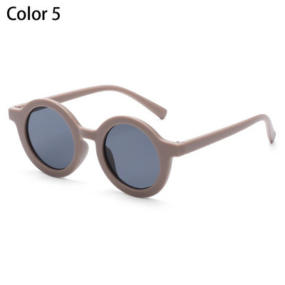 Kids Cute Candy Color Saulesbrilles Zēni Meitenes Retro apaļš ietvars Saulesbrilles UV 400 Savvaļas britu stila bērnu briļļu aksesuāri