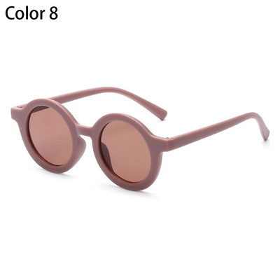 Kids Cute Candy Color Saulesbrilles Zēni Meitenes Retro apaļš ietvars Saulesbrilles UV 400 Savvaļas britu stila bērnu briļļu aksesuāri