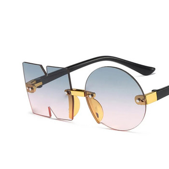 Vintage Mirror Rimless γυαλιά ηλίου Παιδική μόδα Μοναδικά NO Letter Γυαλιά για κορίτσια Αγόρια Punk Goggles Αποχρώσεις UV400 Παιδικά γυαλιά ηλίου
