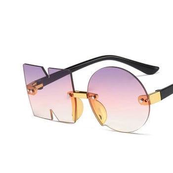 Винтидж огледални слънчеви очила без рамка Детска мода Уникални очила без букви Момичета Момчета Пънк очила Сенници UV400 Детски слънчеви очила