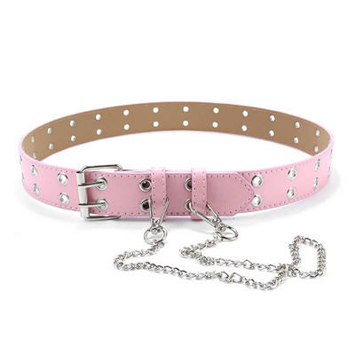 Punk PU kožni remen za dijete s dvostrukim rupama Metalna kopča Dječji remen oko struka Dječaci Djevojčice Traperice Hlače crni pojas prâžka dlâ