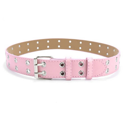 Punk PU kožni remen za dijete s dvostrukim rupama Metalna kopča Dječji remen oko struka Dječaci Djevojčice Traperice Hlače crni pojas prâžka dlâ