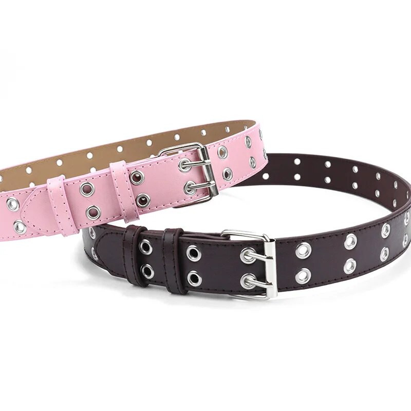 Punk PU kožni remen za dijete s dvostrukim rupama Metalna kopča Dječji remen oko struka Dječaci Djevojčice Traperice Hlače crni pojas prâžka dlâ