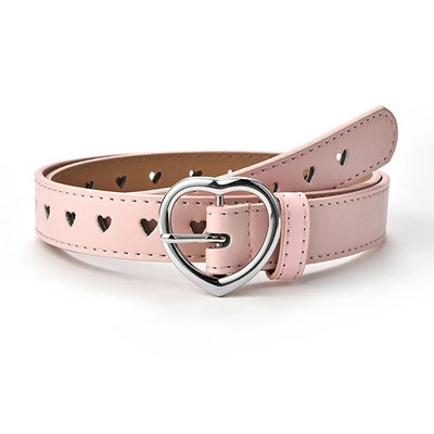 Dječji remen od umjetne kože Dječji remeni s kopčom u obliku srca breskve, remen oko struka za djevojčice