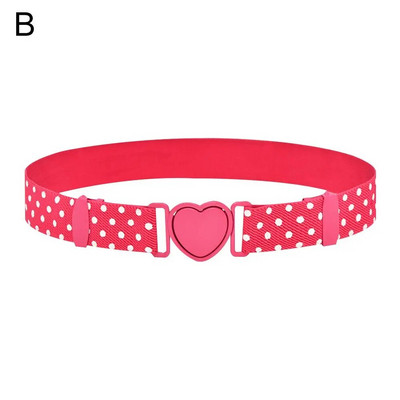Bērnu elastīgas jostas meiteņu elastīgas jostasvietas jostas regulējama rozā sirds sprādzes josta Vienota josta pusaudžu bērnu meiteņu kleitas