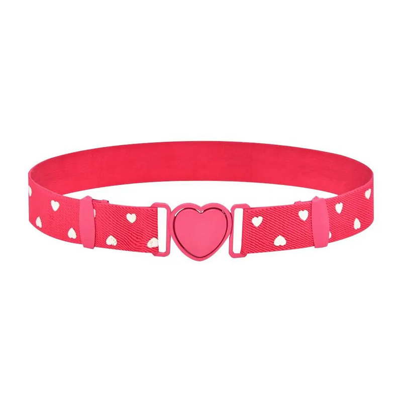 Bērnu elastīgas jostas meiteņu elastīgas jostasvietas jostas regulējama rozā sirds sprādzes josta Vienota josta pusaudžu bērnu meiteņu kleitas
