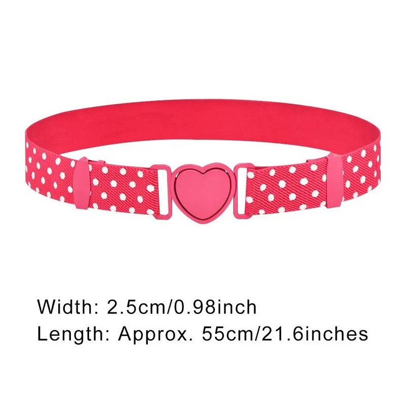 Bērnu elastīgas jostas meiteņu elastīgas jostasvietas jostas regulējama rozā sirds sprādzes josta Vienota josta pusaudžu bērnu meiteņu kleitas
